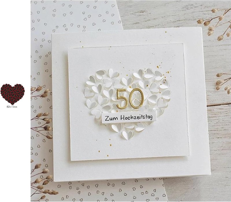 Lapoo Cutting Die for Scrapbooking, 3D Backgrounds Frame New Cutting Dies DIY Album Card Making Decor Paper Craft Metal Die Cuts Party Decorations (Love Shadow 3.2 x 2.8 in) - Image 2